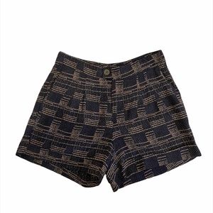 MYNE Black Print Silk Shorts